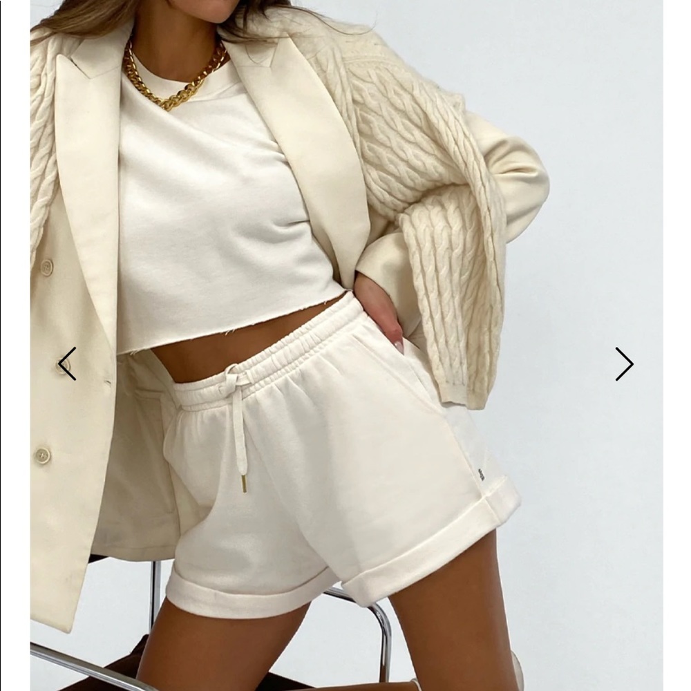WeWoreWhat Pull-On Sweat Short in Off-white